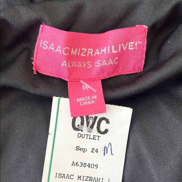 Isaac Mizrahi Live! Regular Always Isaac Twist Front Mesh Midi Dress Sz Medium - Picture 4 of 4